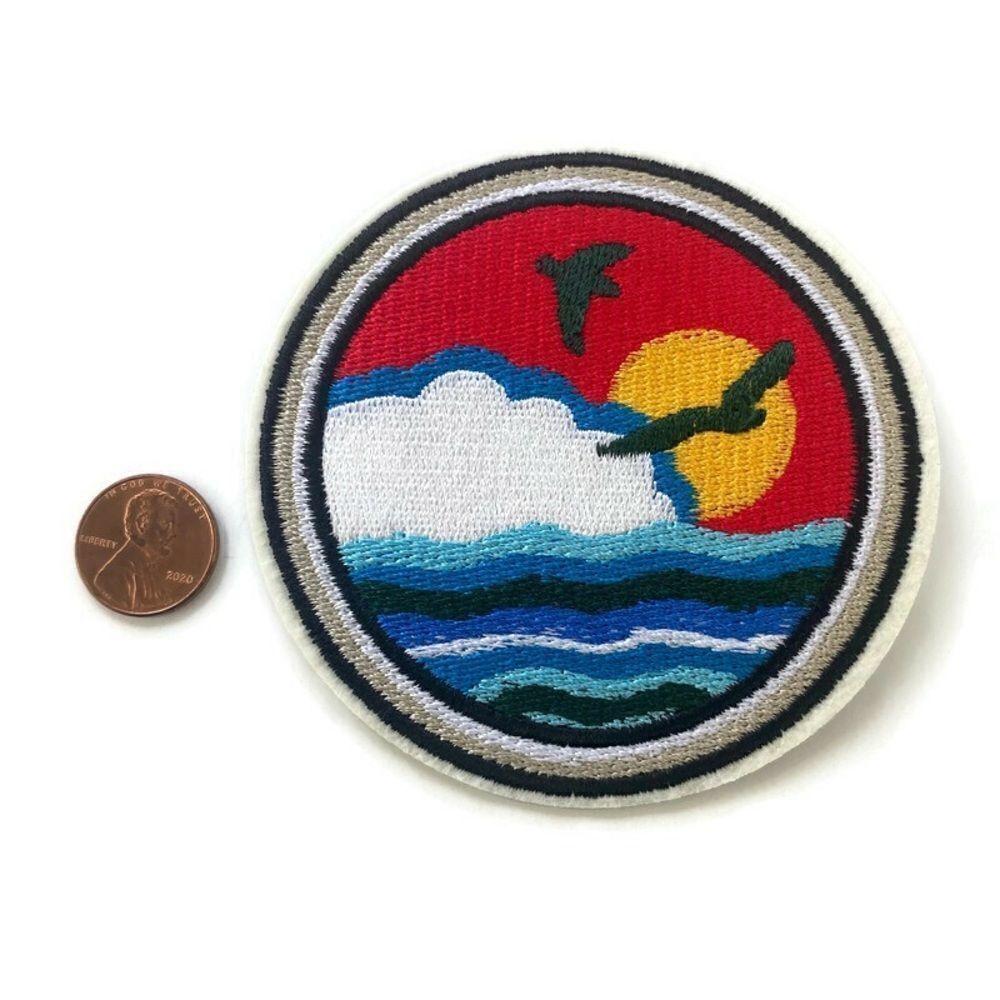 Ocean Sunset Embroidered Patch - Picture 2 of 4